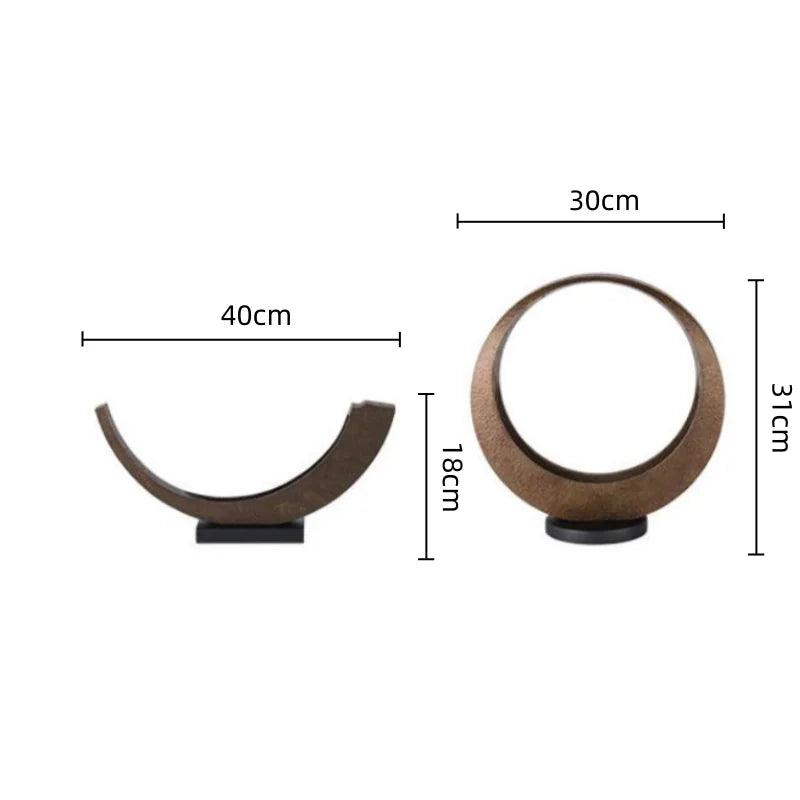 Afralia™ Metal Moon Arc Meniscus Figurine Home Decoration
