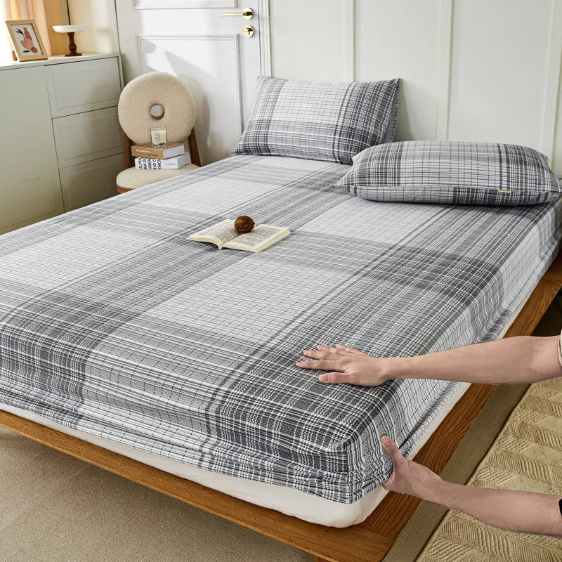 Afralia™ Coarse Cotton Queen Fitted Sheet: Comfortable, Durable Maternal Child Bedding