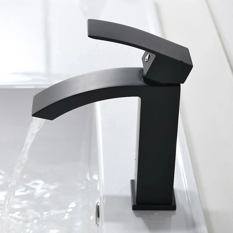 Afralia™ Matte Black Basin Faucet Single Handle Mixer for Bathroom Sink