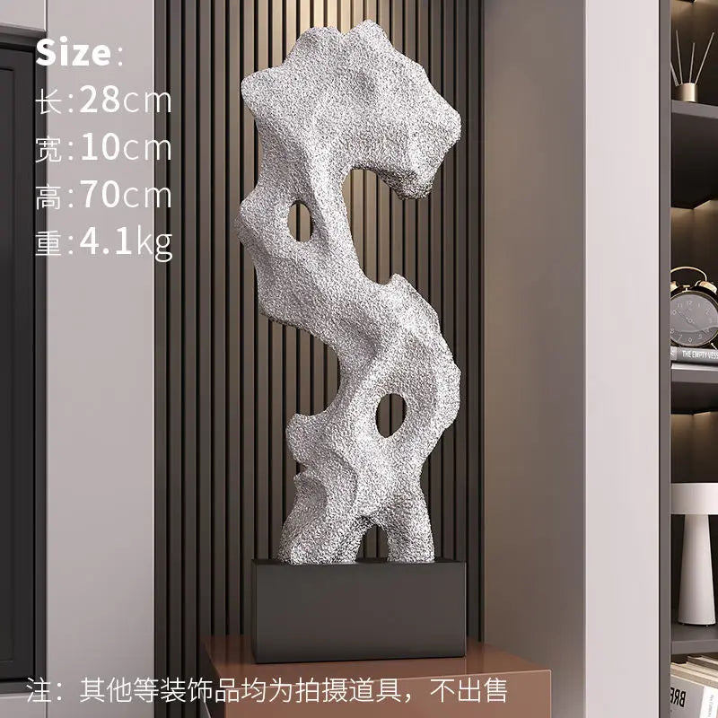 Afralia™ Taihu Stone Ornament Sculpture for Simple Living Room Décor & Housewarming Gift