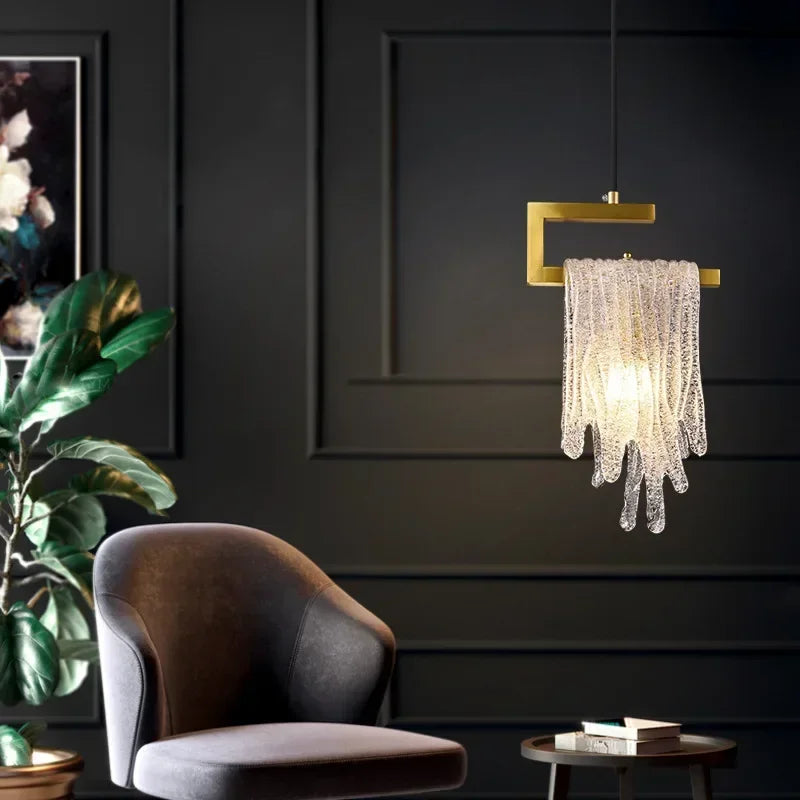 Afralia™ Crystal LED Pendant Light: Modern Bedroom Hallway Living Room Art Decoration Fixture