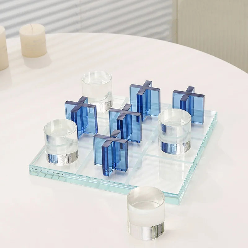 Afralia™ Crystal Chessboard: Elegant Three-dimensional Glass Tray Chess Set