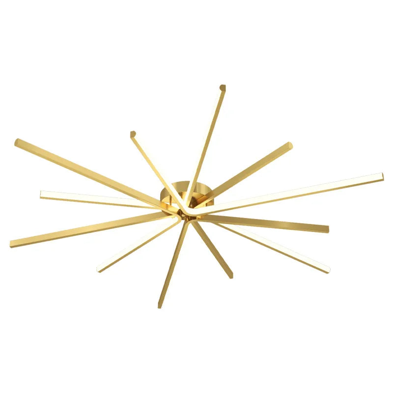 Brass LED Ceiling Lights Gold Back Living Room Bedroom Modern Lamp Afralia™