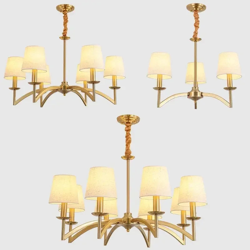 Afralia™ Retro Fabric Chandelier Ceiling Pendant Light for Living Room Kitchen Bedroom Dining