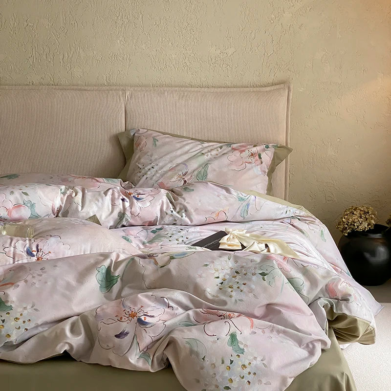 Afralia™ Egyptian Cotton Print Bedding Set - Queen King Ru Size Sheets Pillowcases Blanket Cover