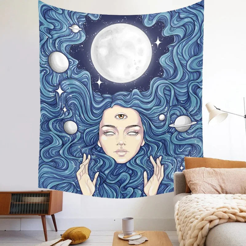 Moon Phase Magic Tapestry by Afralia™ - Boho Wall Hanging for Bedroom Decor