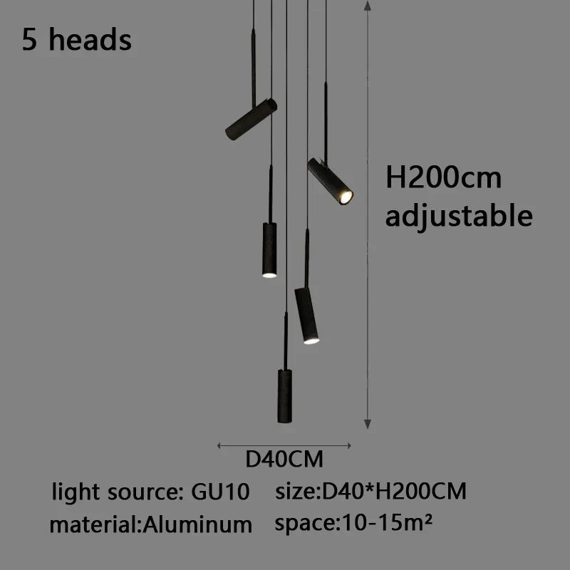 Afralia™ Modern LED Spotlight Chandelier for Kitchen, Living Room, and Staircase