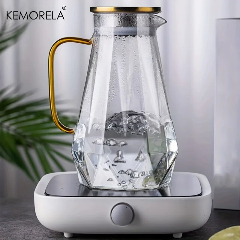 Afralia™ Diamond Texture Glass Teapot Set - Elegant Hot and Cold Water Kettle for Home