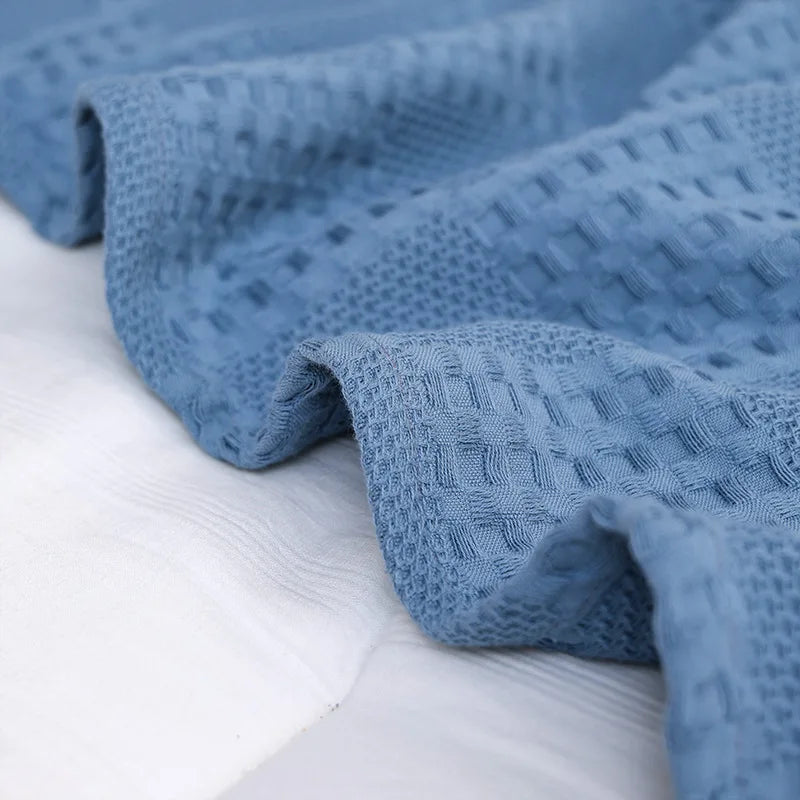 Afralia™ Honeycomb Waffle Cotton Blankets - Ideal for Beds, Sofas, Travel, and Picnics