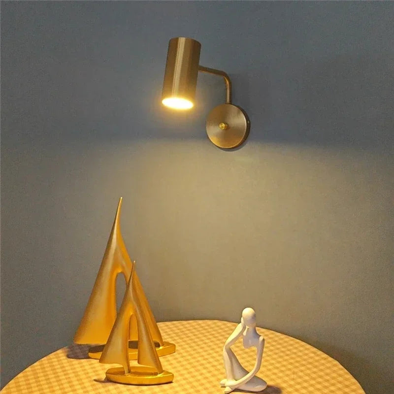 Afralia™ LED Rotatable Wall Lamps Black Gold White Sconce