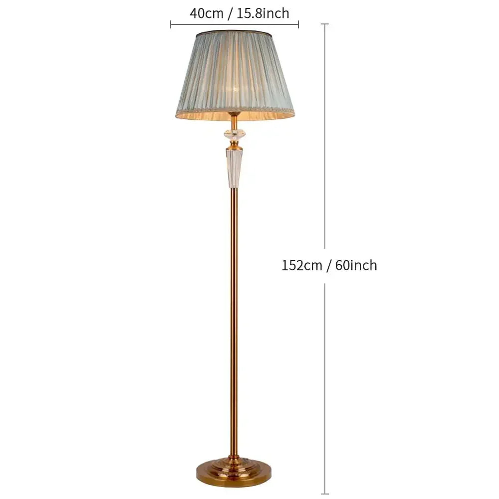 Afralia™ Crystal Floor Lamp - European Retro Living Room & Bedroom Stand Light