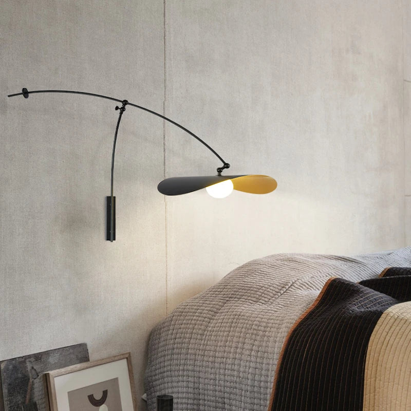 Afralia™ Metal Swing Arm Wall Lamp Vintage Sconce Adjustable Light Bedside Reading