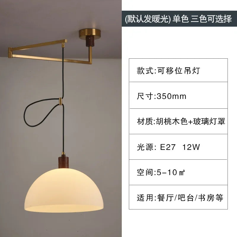 Afralia™ Nordic Rotatable Pendant Lamp Chandelier Study Bar Indoor Rocker Lamp