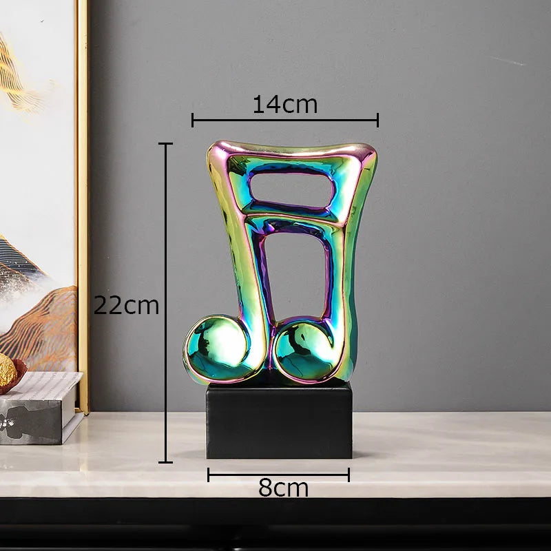 Afralia™ Musical Note Ceramic Statue Desk Decoration - Room Aesthetic Decor