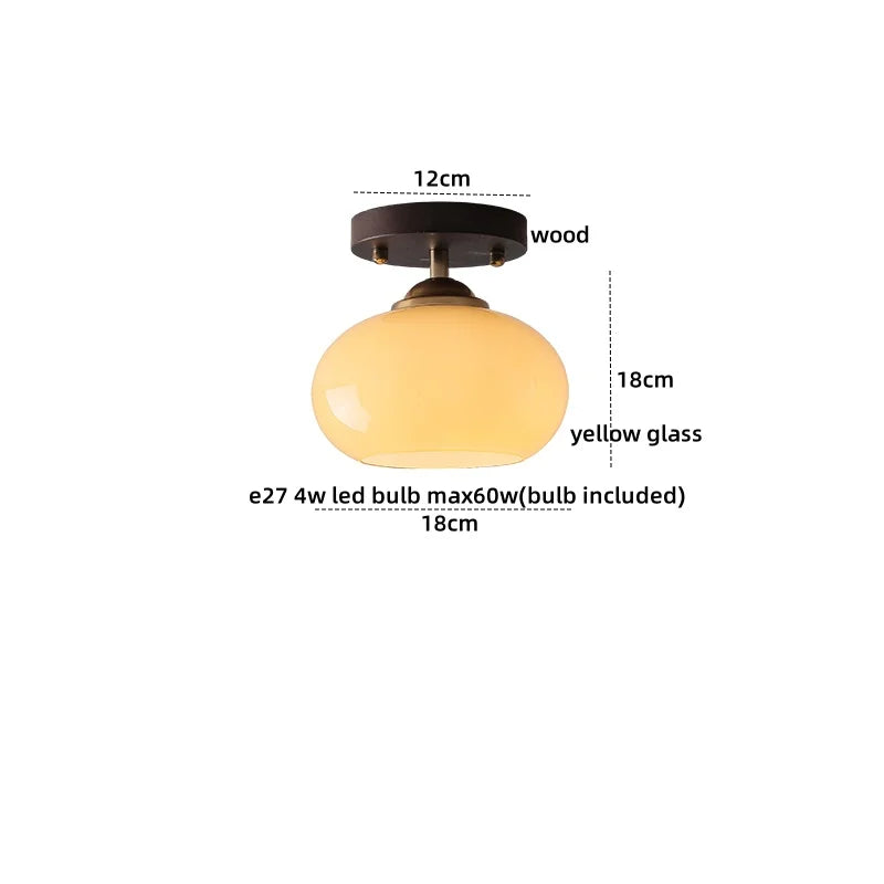 Afralia™ LED Ceiling Lamp Japanese Style Glass Modern Living Room Lighting