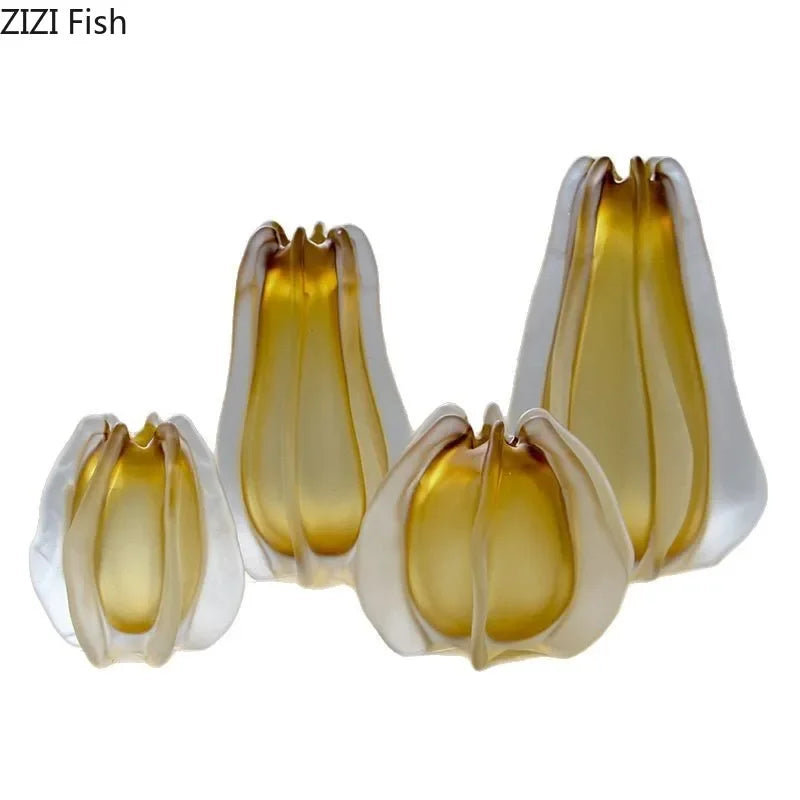 Afralia™ Carambola Glass Vase: Stylish Floral Table Decoration & Room Accent