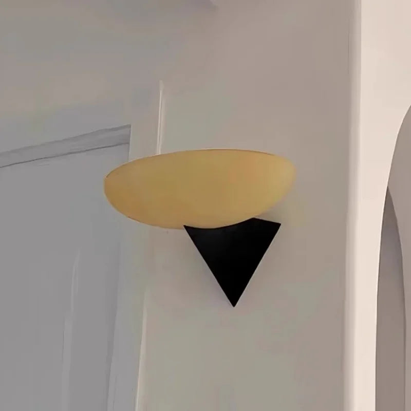 Afralia™ Modern Decor Glass Wall Lamp: Bauhaus Style Orange & White Lampshade