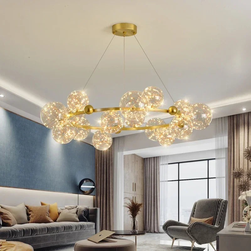 Afralia™ Minimalist Starry Round Pendant Lights for Luxury Living Room & Bedroom