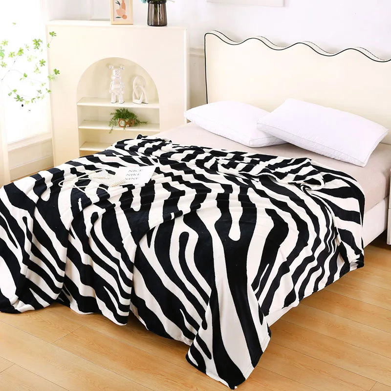 Afralia™ Milk Velvet Printed Blanket: Soft Sofa Cover for Spring & Autumn