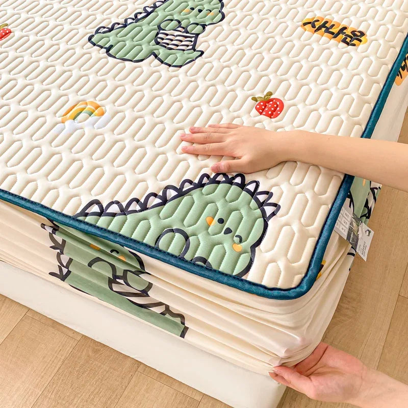 Afralia™ Cool Feeling Silky Summer Comforter & Latex Fitted Sheet Set