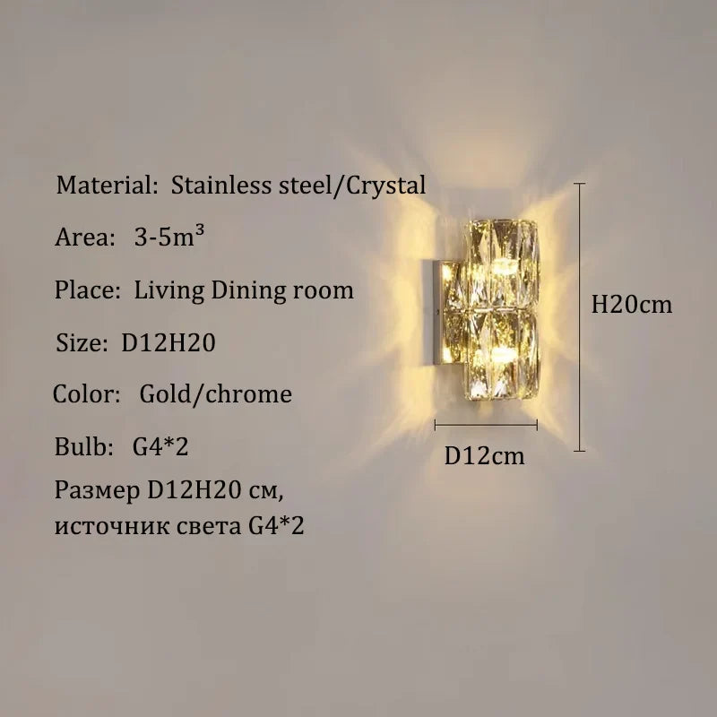 Afralia™ Crystal Luxury Wall Lamp for Bedroom & Living Room with LED Lights