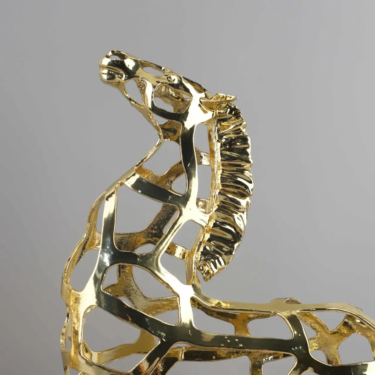 Afralia™ Golden Horse Metal Sculpture: Elegant Home Decor Figurine