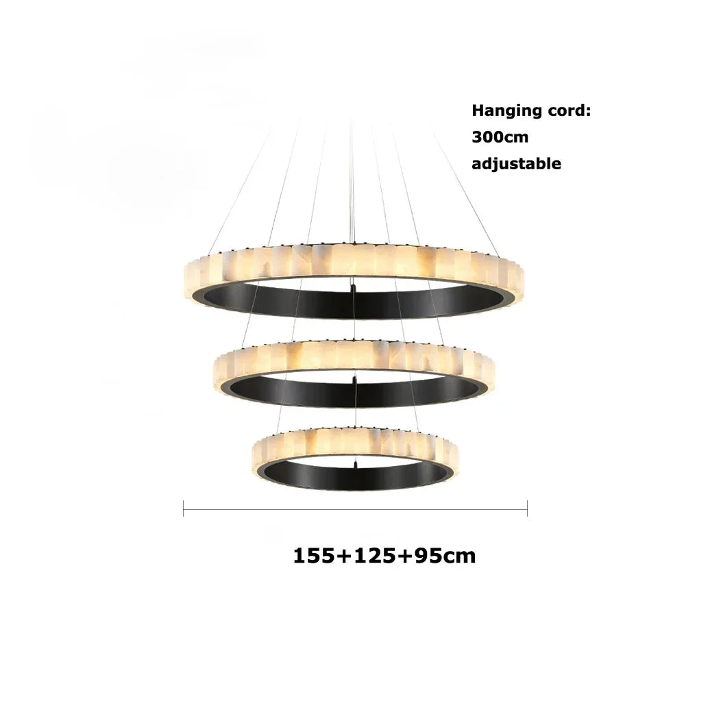 Afralia™ Postmodern Gold Marble Chandelier Light - Dimmable Nordic Pendant for Living Room
