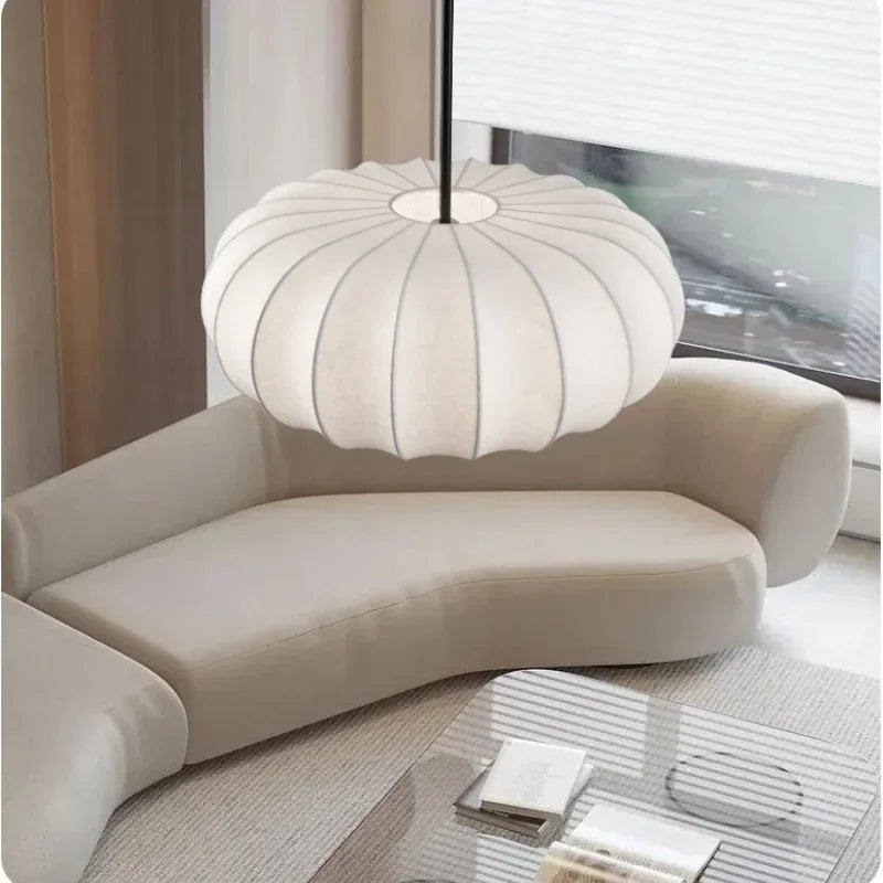 Afralia™ Silk Pendant Light | Elegant LED Chandelier for Dining Room and Bedroom