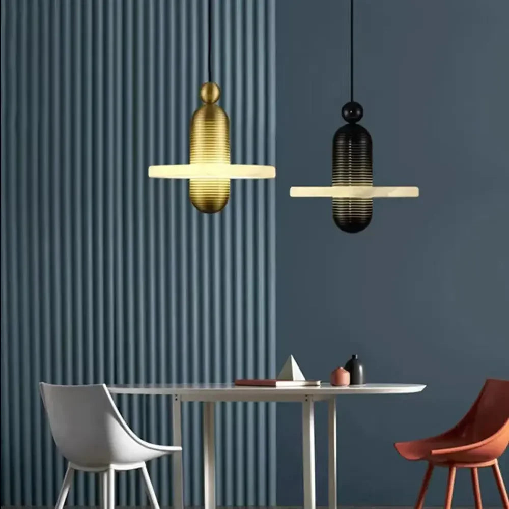 Afralia™ Nordic Marble Single Head Chandelier Luxury Lamps for Modern Restaurant & Bar