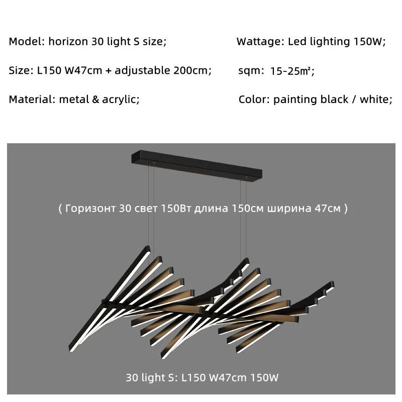 Afralia™ Modern Luxury LED Chandelier Adjustable Pendant Light Black/White Metal