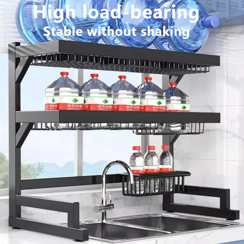 Afralia™ 2-Layer Over Sink Dish Drying Rack & Utensil Holder Organizer