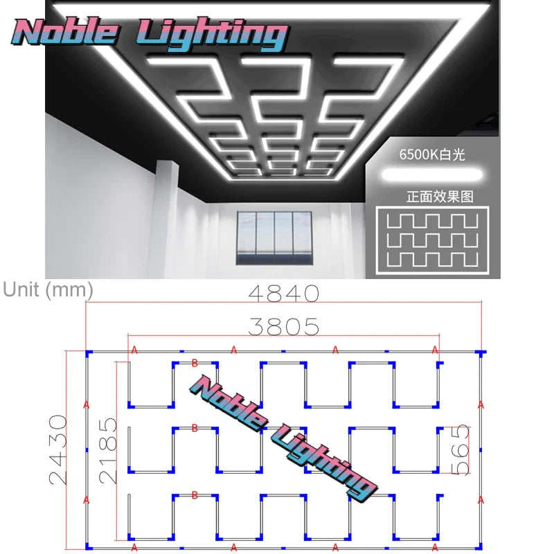 Afralia™ Hexagon LED Garage Wall Ceiling Lights 6500K Daylight White 4.8X2.4M Linkable