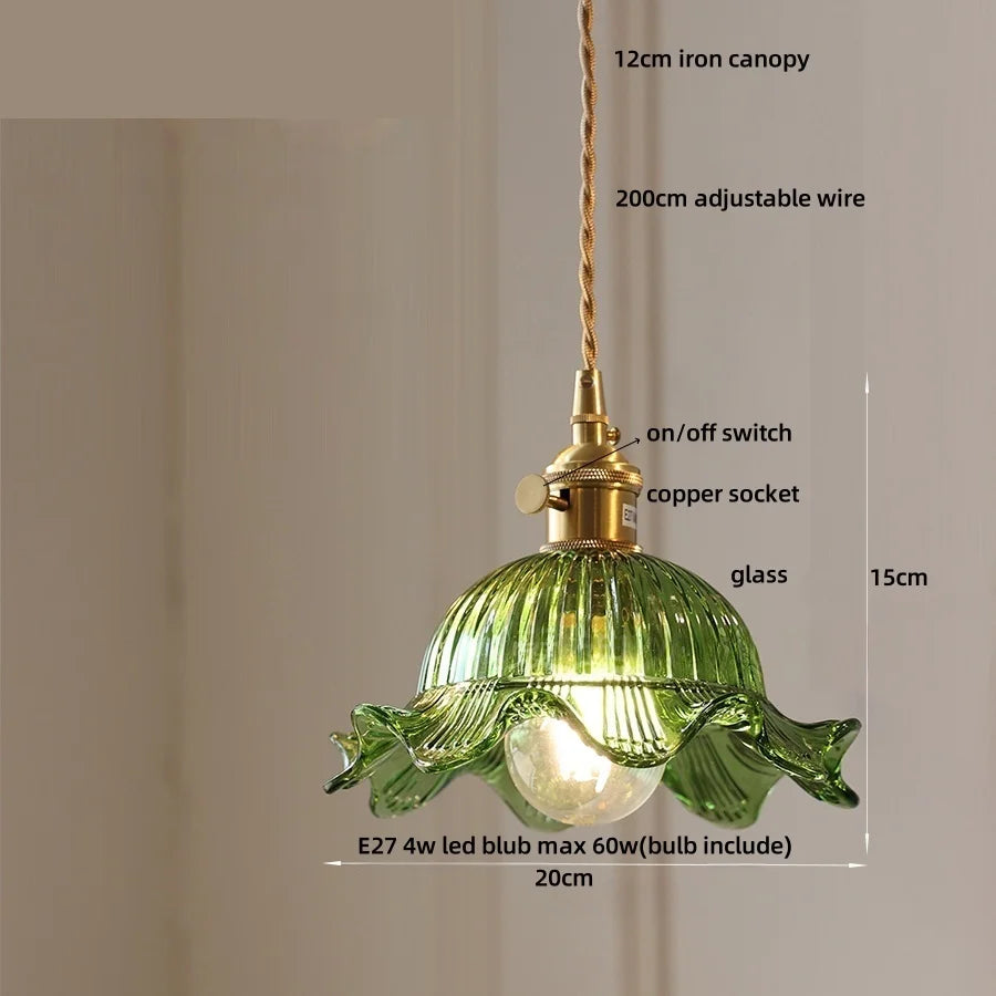 Afralia™ Walnut Wood & Glass LED Pendant Lamp Modern Nordic Style