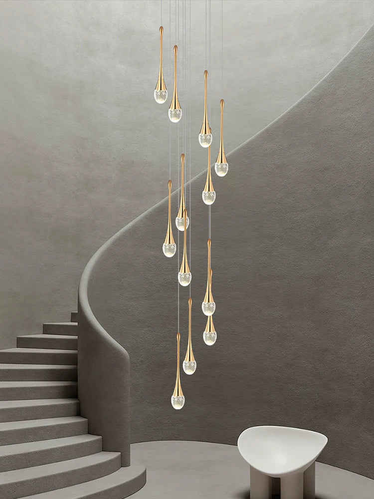 Afralia™ Crystal Chandelier: Modern LED Hanging Lamp for Living Room, Villa, and Staircase