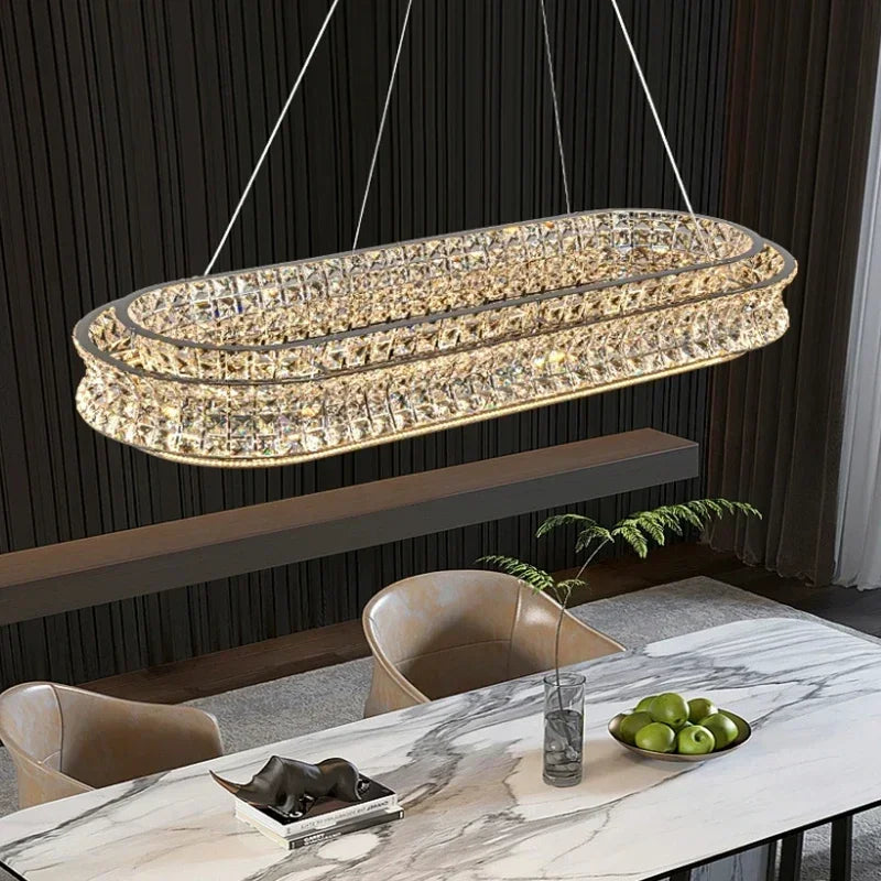 Afralia™ Crystal Chandeliers LED Lighting for Home Living Dining Room Decor