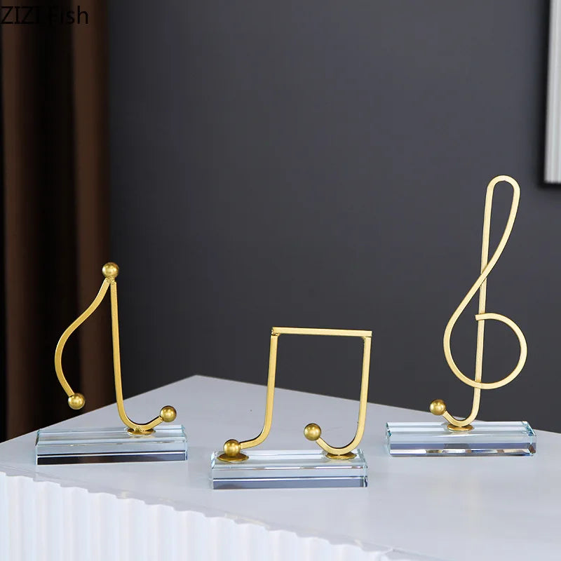 Afralia™ Musical Note Crystal Desk Ornament: Modern Art Aesthetic Decor