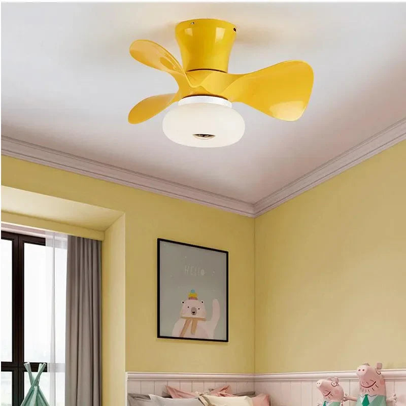 Afralia™ 22 Inch Smart Ceiling Fans with Wood Color and Colorful Light