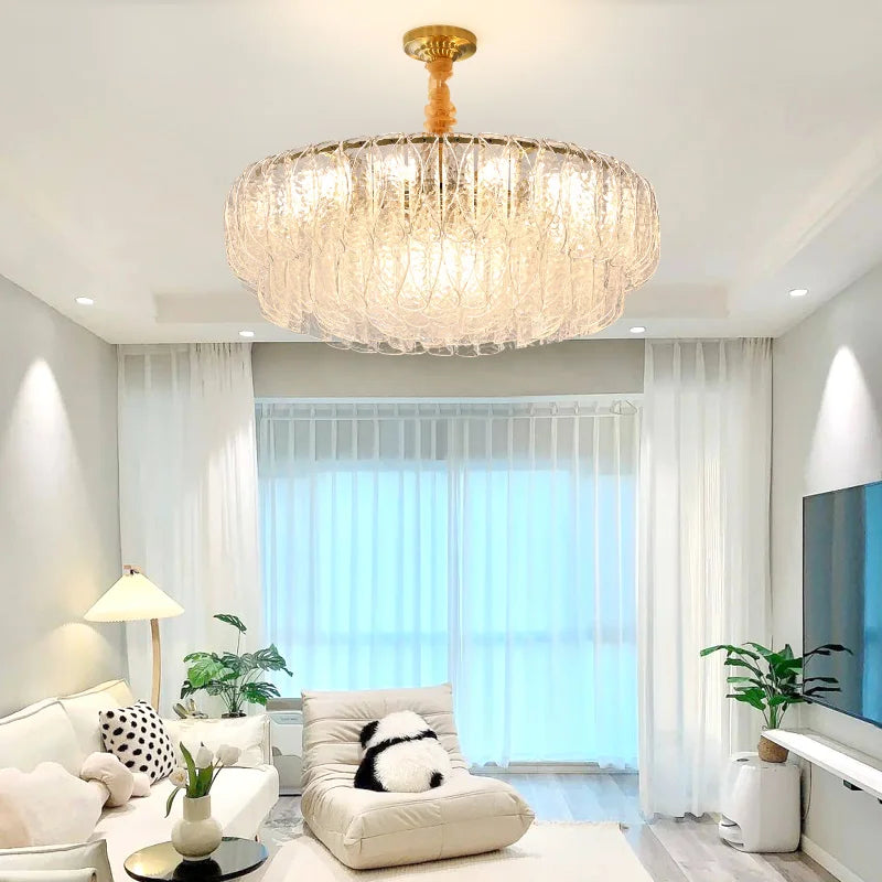 French Shell Crystal Chandelier by Afralia™ - Modern Elegant Lighting for Living Room, Bedroom, and Dining Room