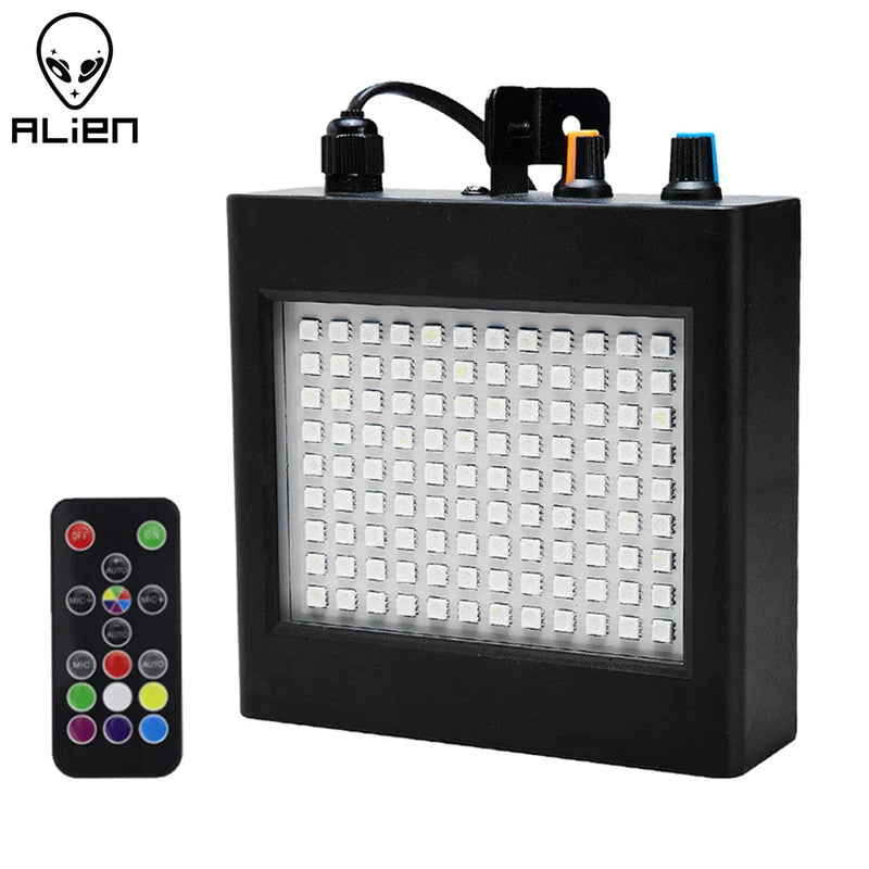 Afralia™ 108 LED RGB White Strobe Stage Lighting - Sound Activated Disco Party DJ