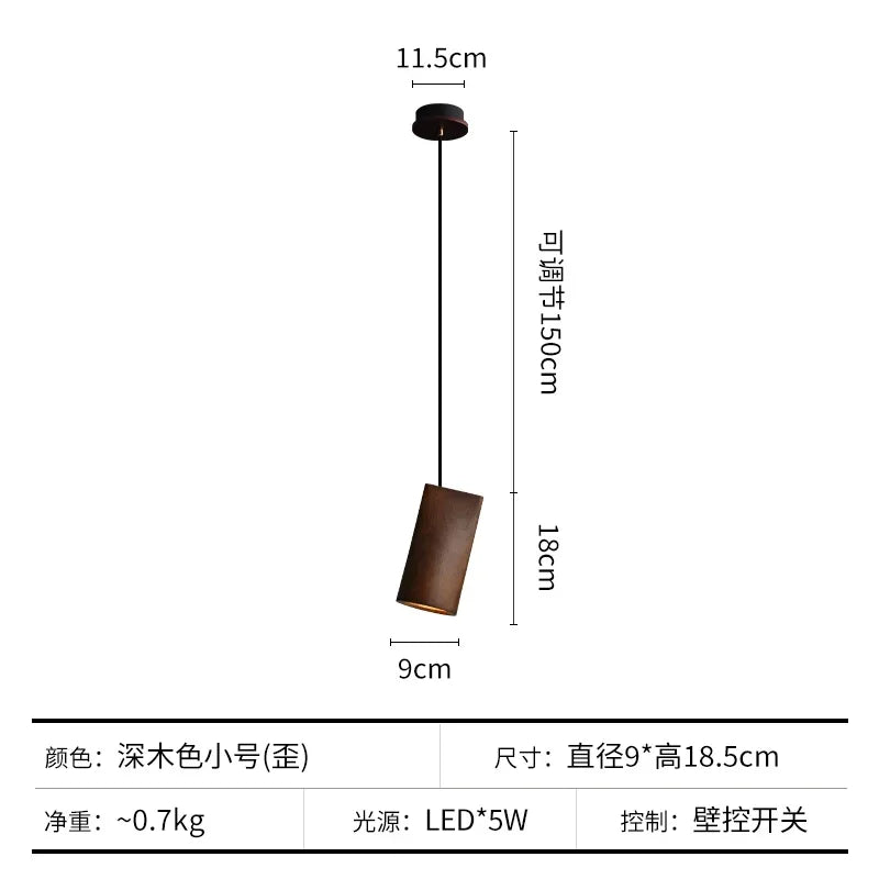 Afralia™ Nordic Wood Bedside Lamp LED Chandelier for Bedroom, Restaurant, and Bar Table