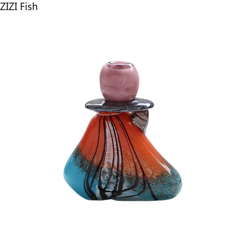 Afralia™ Glass Candle Holder: Mottled Painted Creative Ornaments & Table Decoration