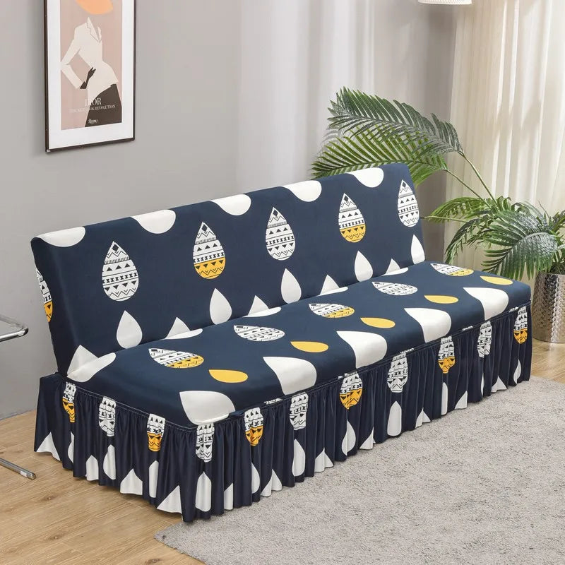 Afralia™ Elastic Armless Futon Bed Sofa Cover Slipcover