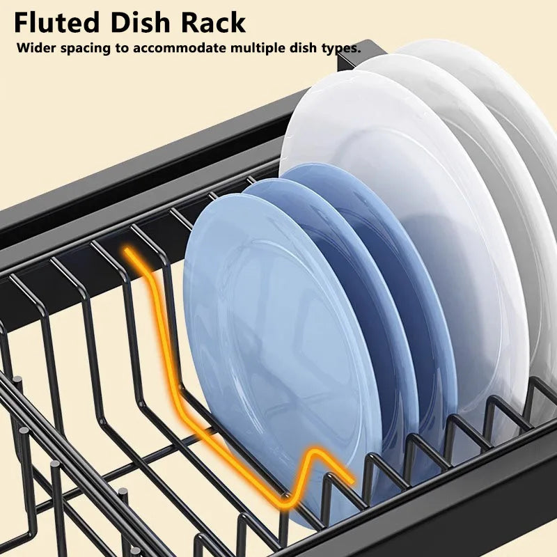 Afralia™ 2-Layer Over Sink Dish Drying Rack & Utensil Holder Organizer