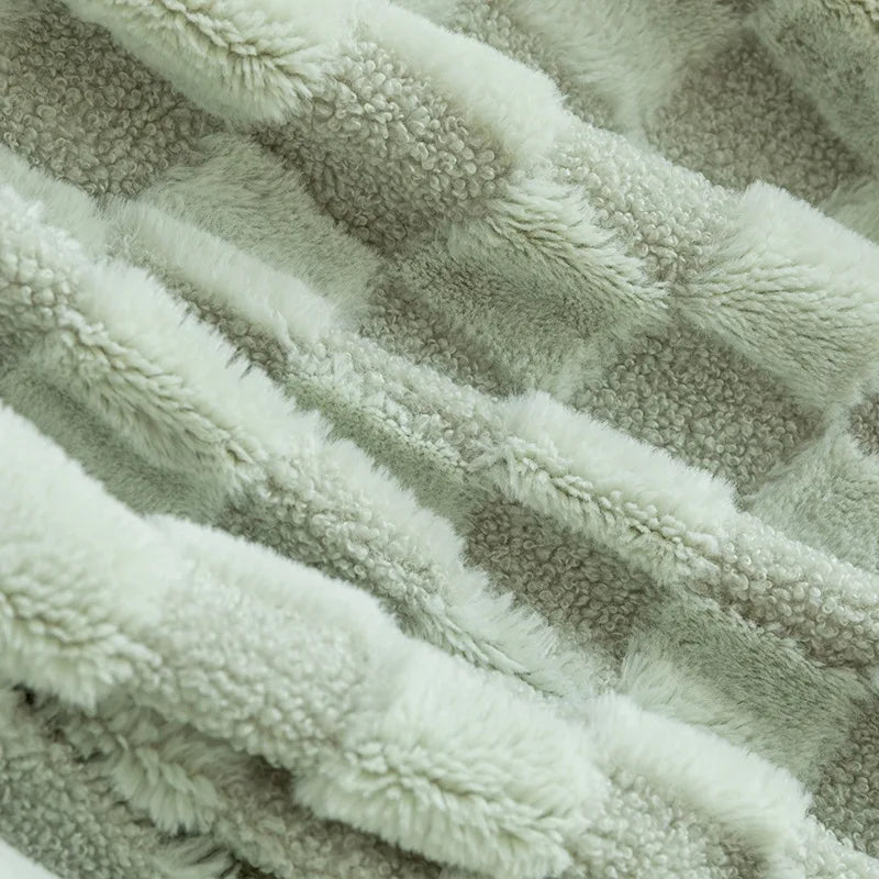 Afralia™ Geometric Jacquard Flannel Sofa Cover - All Seasons Bed Sheets