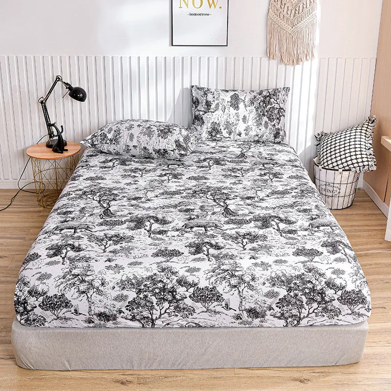 Afralia™ Ceramic Patterned Bedsheets Set with Bedspread & Pillowcases