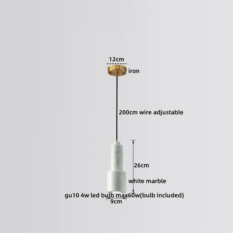 Afralia™ Marble Copper LED Pendant Light - Modern Hanging Lamp Chandelier