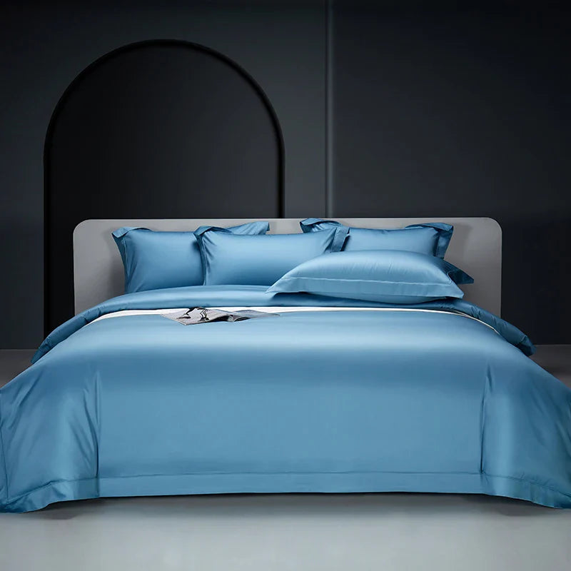 Afralia™ Luxury 1200TC Egyptian Cotton Hotel Bedding Set - Queen King Duvet Cover Flat Sheet Pillowcases