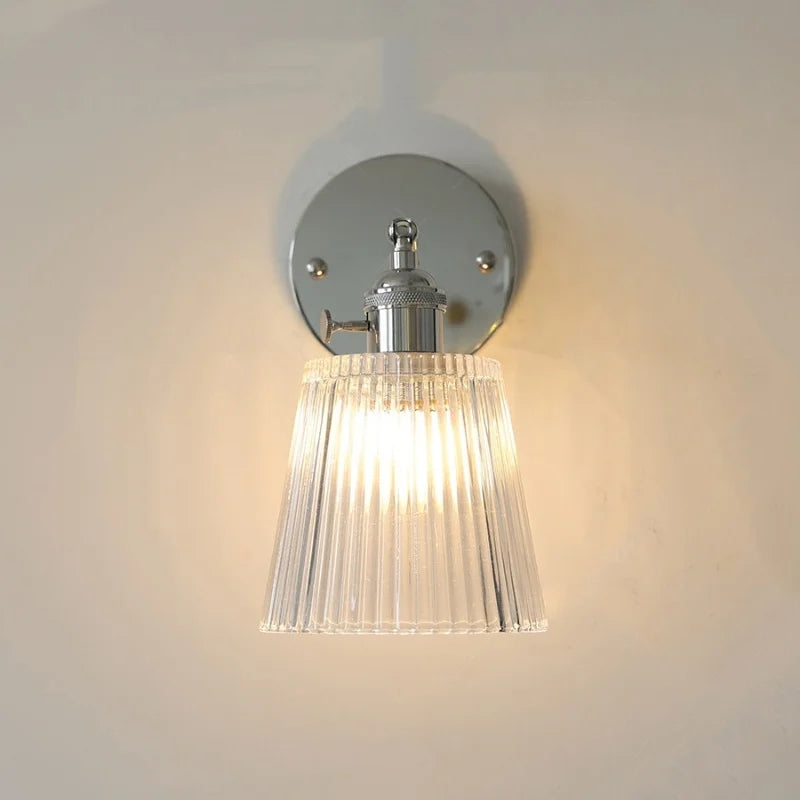 Afralia™ Clear Glass Iron Wall Lamp - Dual Light Up Down Rotate for Home Décor