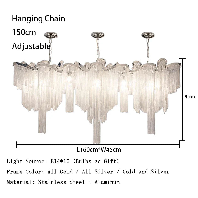 Afralia™ Luxury Tassels Ceiling Chandelier Dimmable Lights for Bedroom Decoration