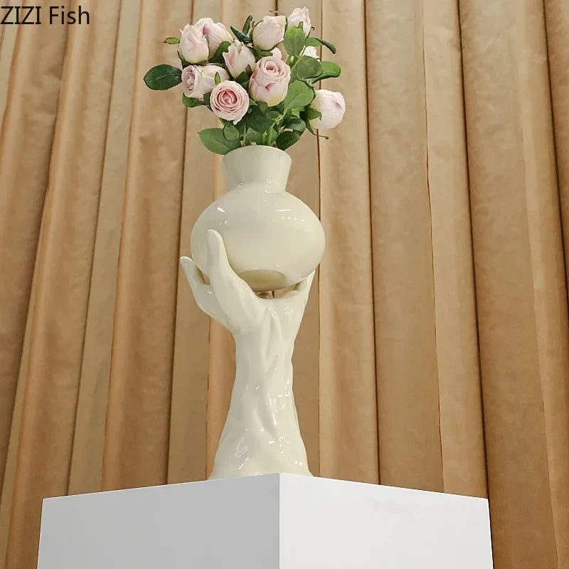 Afralia™ Floral Vase Desk Decoration Artificial Flowers Room Decor